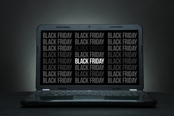  laptop is on a black desk