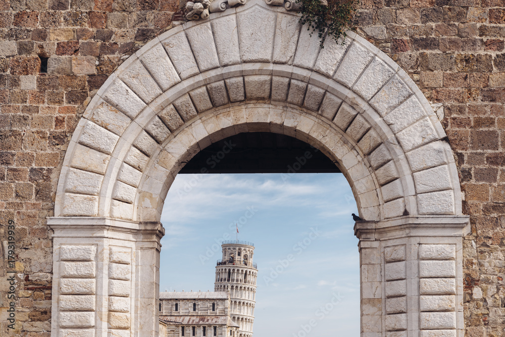 Frame of Leaning Tower of Pisa, Tuscany, Italy