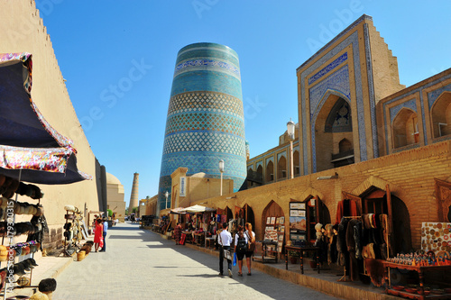 Khiva: people in the street of old town photo