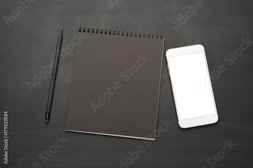 Blank notebook on the table