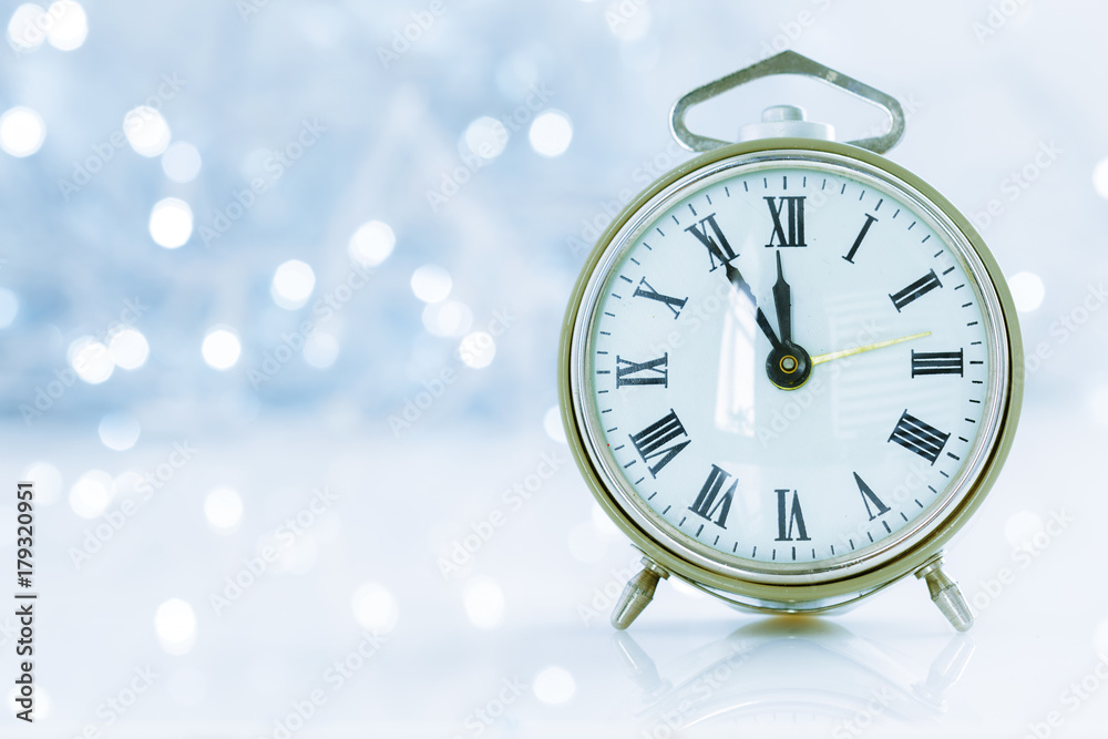 Fototapeta premium clock with christmas for time change in winter