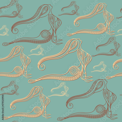 Seamless texture with abstract yoga 1