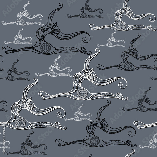 Seamless texture with abstract yoga 6