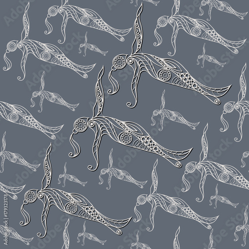 Seamless texture with abstract yoga 9