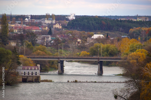 View on the bridge and edge of the town photo