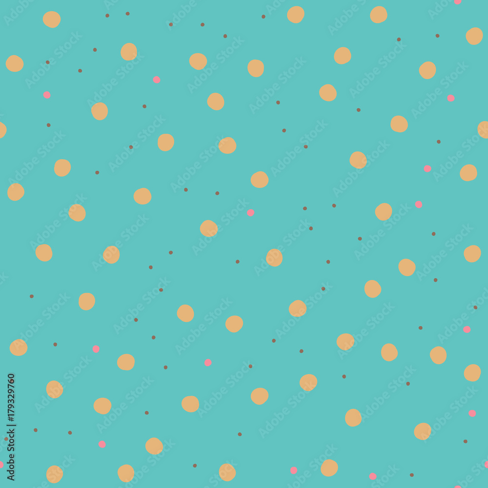 Blue Fun Hand Drawn Dots Asymmetrical Seamless Pattern, Dotted Swiss Blue Fun Hand Drawn Dots Asymmetrical Seamless Pattern, Dotted Swiss