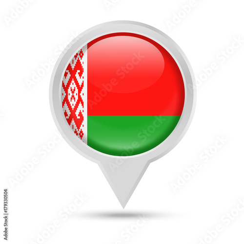Free Download Belarus Flag Round Pin Vector Icon - GFXLoad