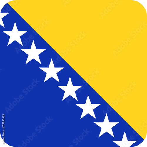 Canvas-taulu Bosnia and Herzegovina Flag Vector Square Flat Icon