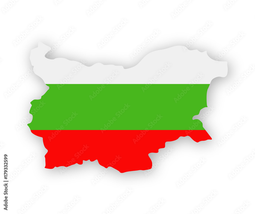 Bulgaria Flag Country Contour Vector Icon Bulgaria Flag Country Contour Vector Icon