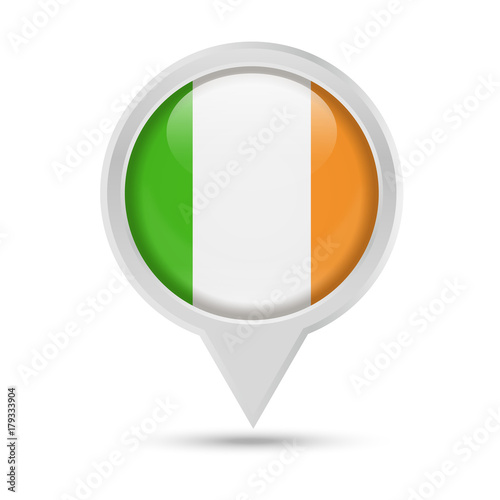 Free Download Ireland Flag Round Pin Vector Icon - GFXLoad
