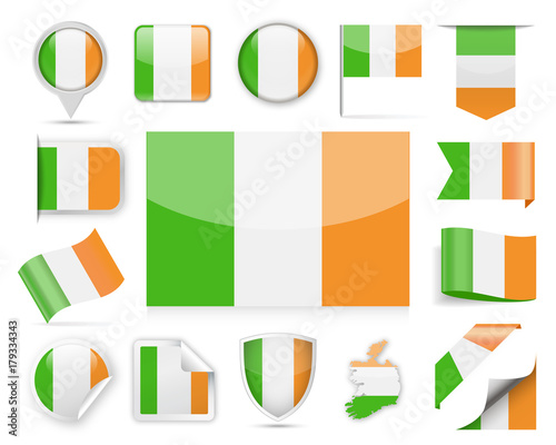 Ireland Flag Vector Set