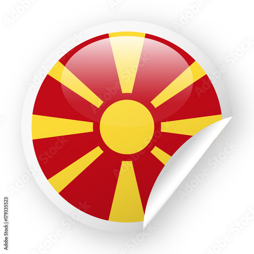Macedonia Flag Vector Round Corner Paper Icon