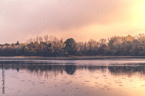 A sunrise on a lake
