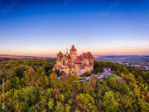Kreuzenstein castle in Leobendorf village near Vienna in Austria photo