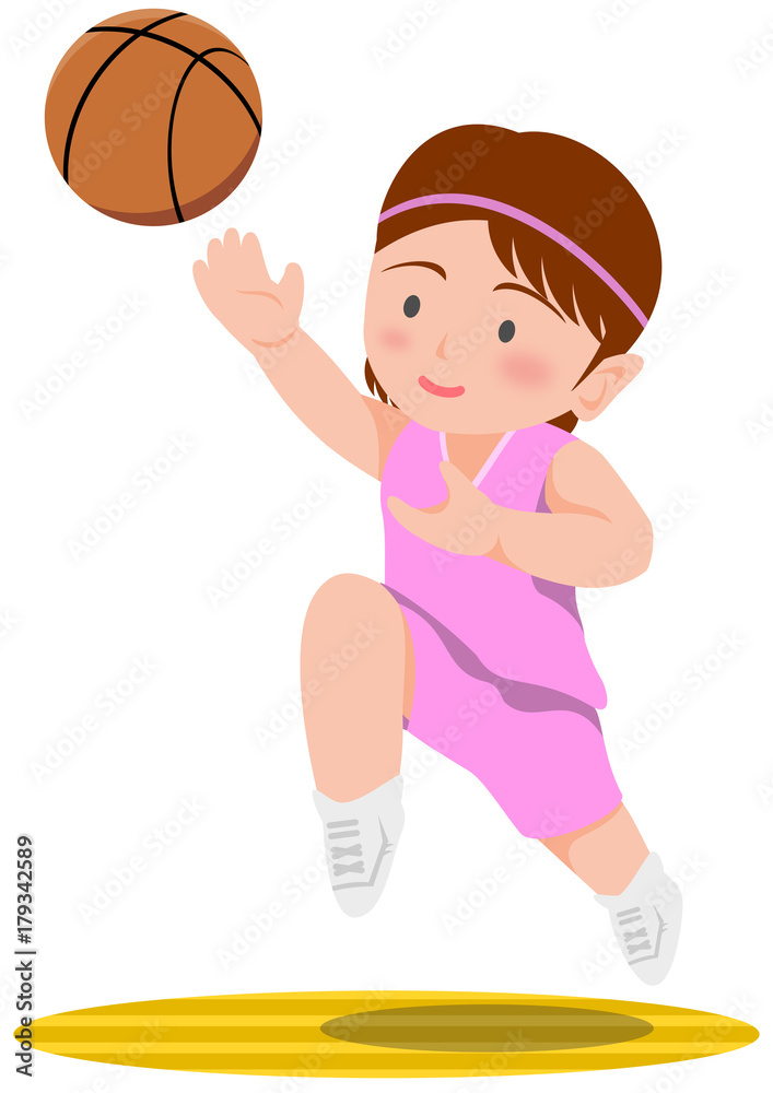 バスケットボール レイアップシュート 女子 Stock イラスト Adobe Stock