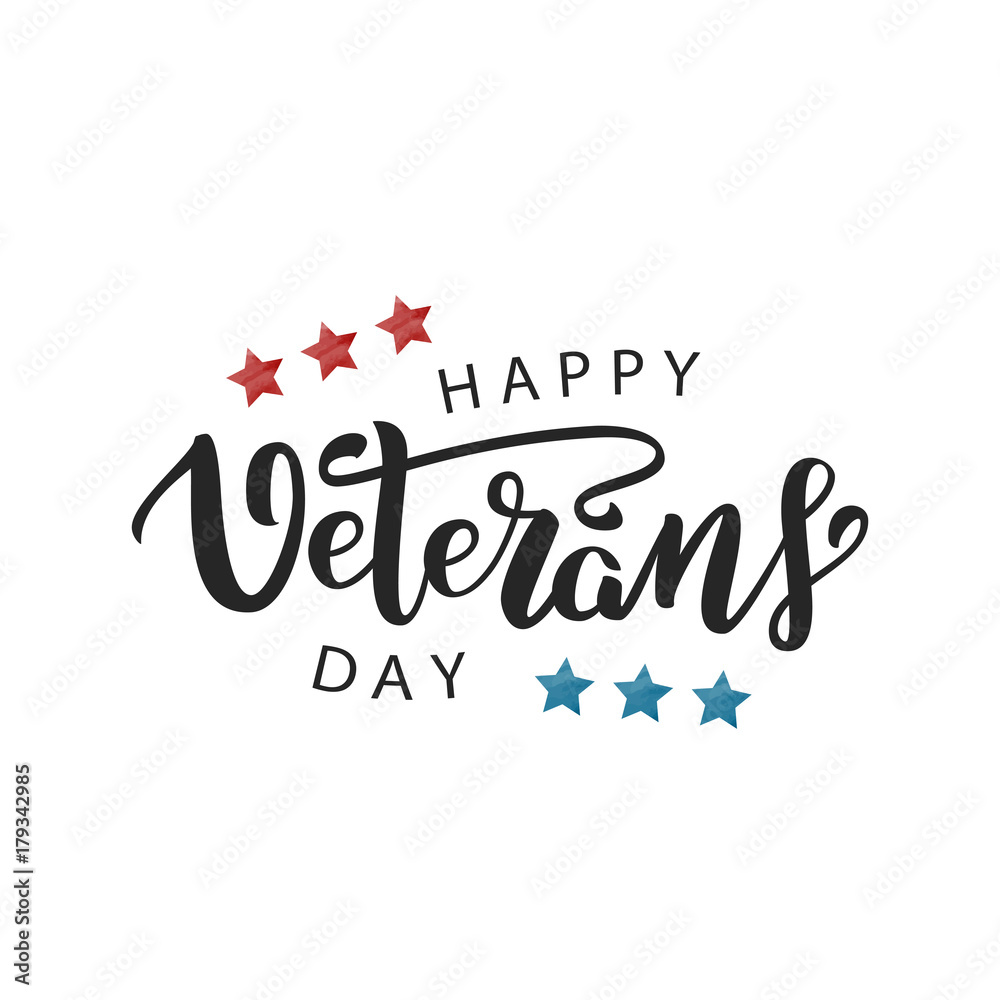 Fototapeta premium Wektor na białym tle napis na 11 listopada, napis Veterans Day do dekoracji i pokrycia na białym tle. Koncepcja dnia pamięci w USA.