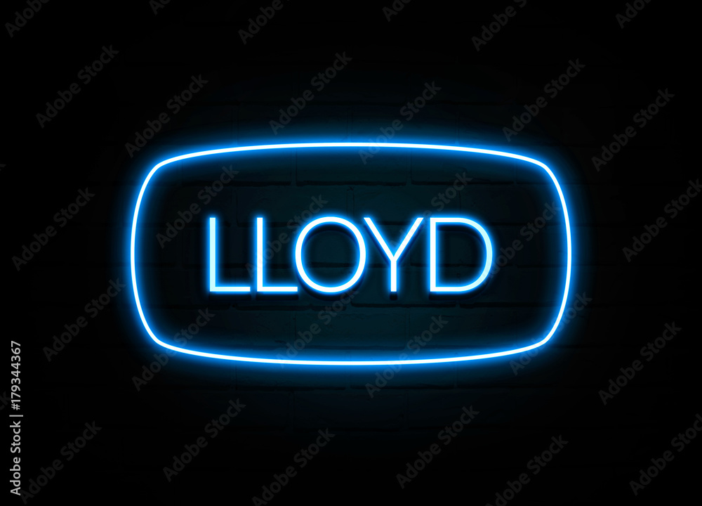 Lloyd - colorful Neon Sign on brickwall Lloyd - colorful Neon Sign on brickwall