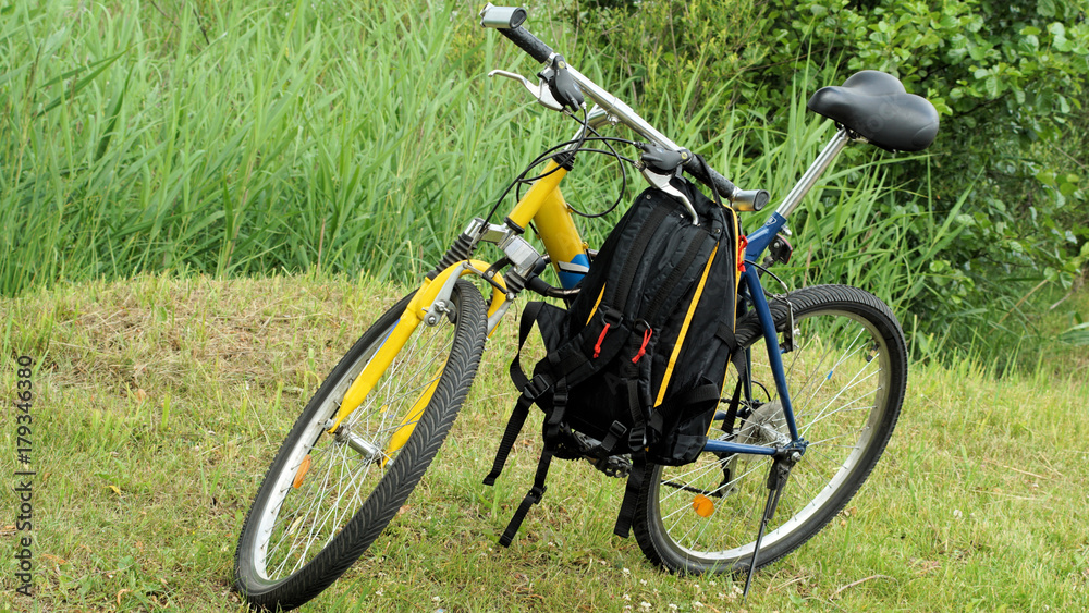 bicycle on the filed. bicycle on the filed.