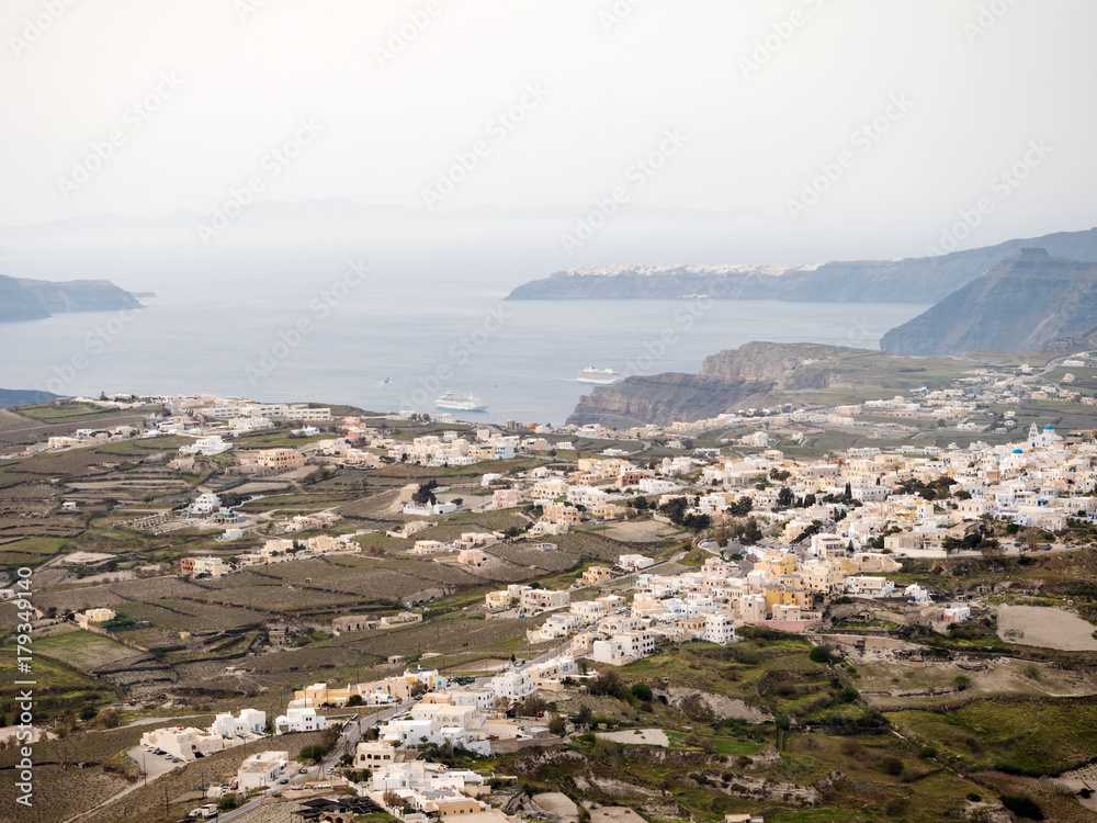 Beautiful view of Santorini island
