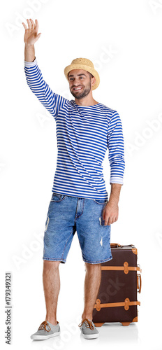 Attractive male tourist on ...