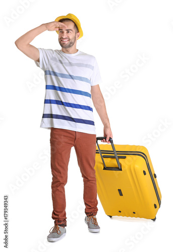 Attractive male tourist on ...