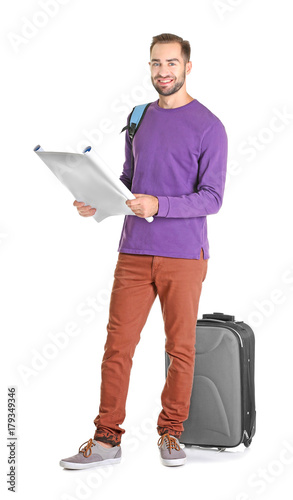 Attractive male tourist on ...