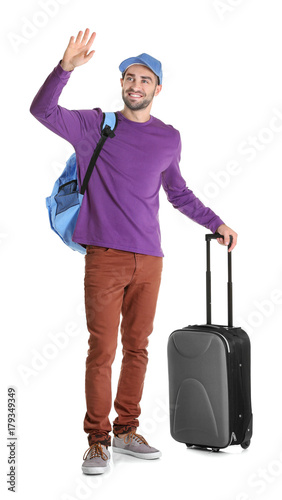 Attractive male tourist on ...