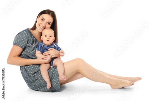 Happy young woman with cute...