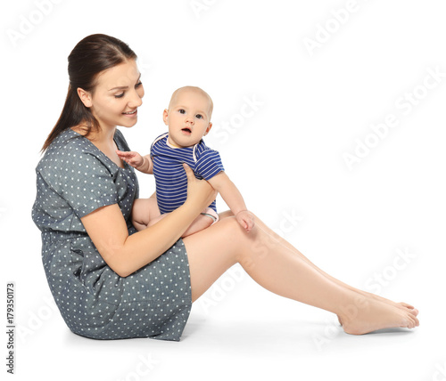Happy young woman with cute...