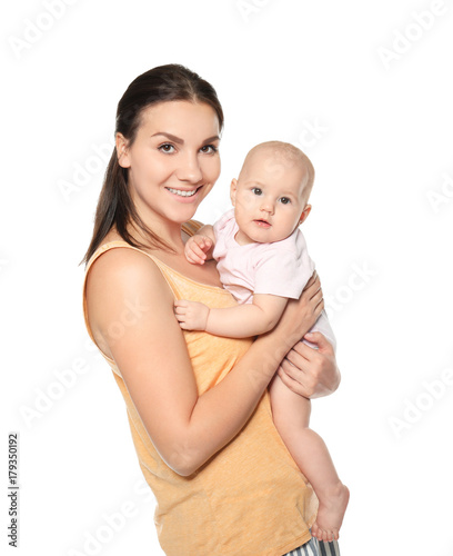 Happy young woman with cute...