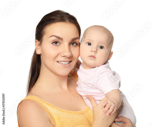 Happy young woman with cute...