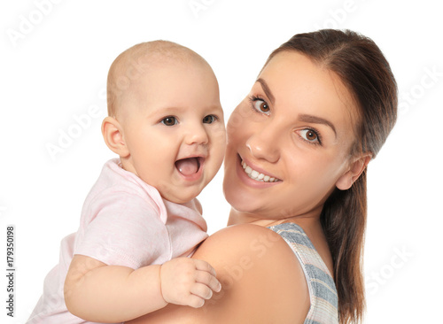 Happy young woman with cute...