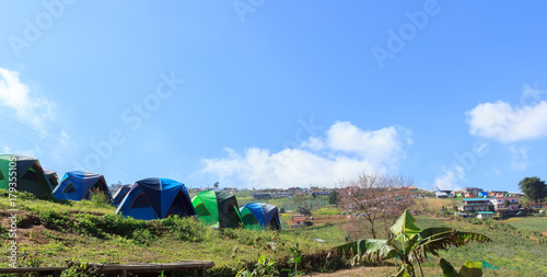 Tent accommodation on the mountain.