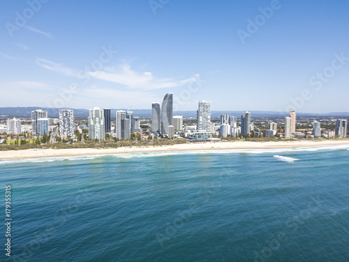 An aerial view of the Broadbeach skyline on Queensland's Gold Coast © Darren