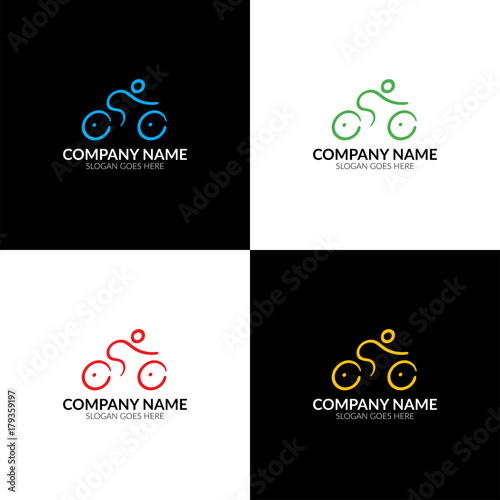 Colorful bicycle, bike logo. Vector illustration, logotype, icon, sign, symbol.