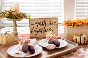 Autumn tabletop for Thanksgiving