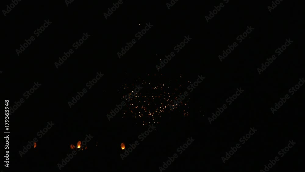 light fest paper lanterns in the foreground and background 4k