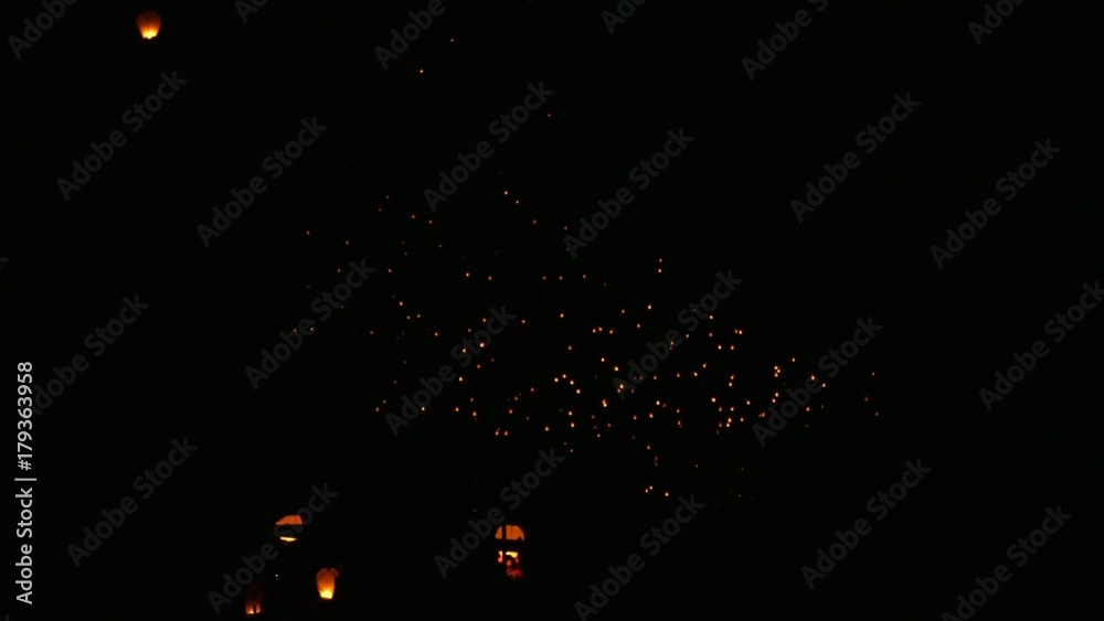 festival of lights ceremony lanterns take off into sky 4k