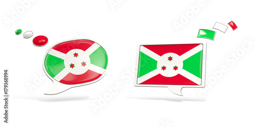 Two chat icons with flag of burundi