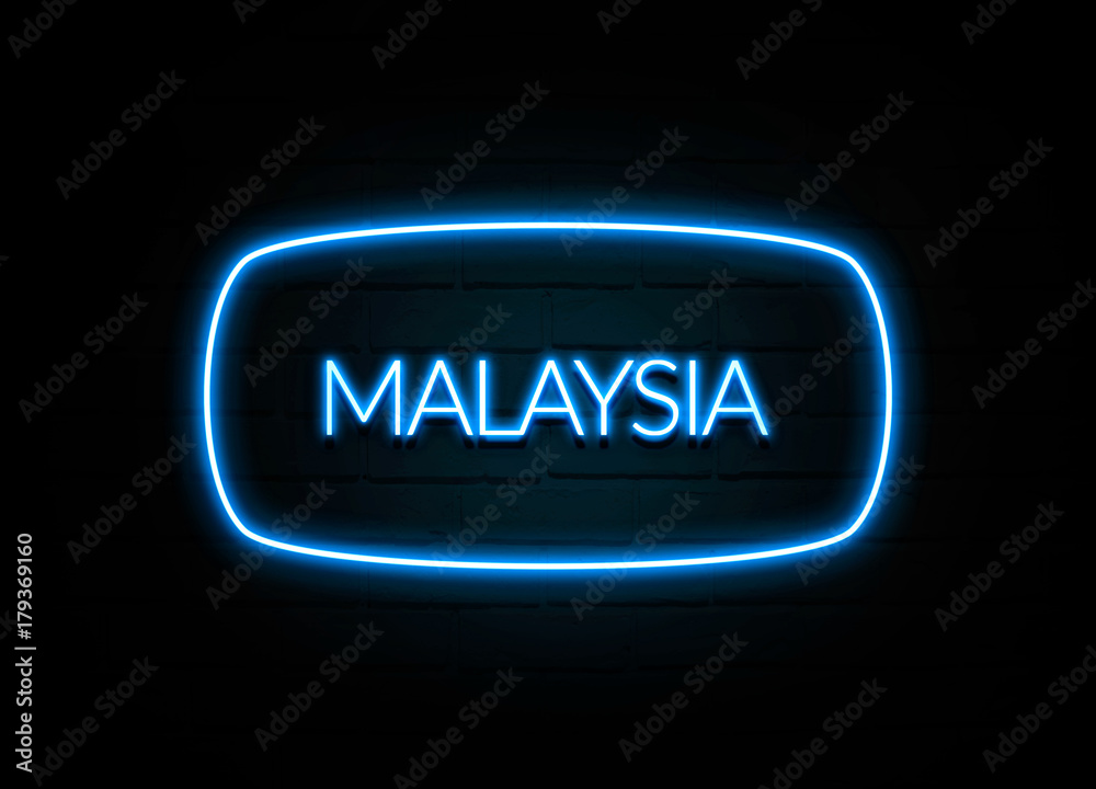 Malaysia - colorful Neon Sign on brickwall Malaysia - colorful Neon Sign on brickwall