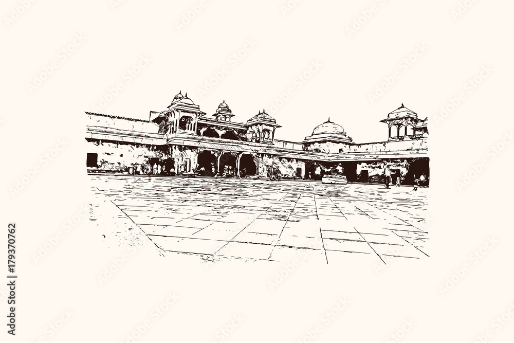 The Panch Mahal In Fatehpur Sikri, Vintage Engraved Illustration. Le Tour  Du Monde, Travel Journal, (1872). Stock Photo, Picture and Royalty Free  Image. Image 38440597.