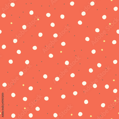 Baby Fun Hand Drawn Dots Asymmetrical Seamless Pattern, Dotted Swiss