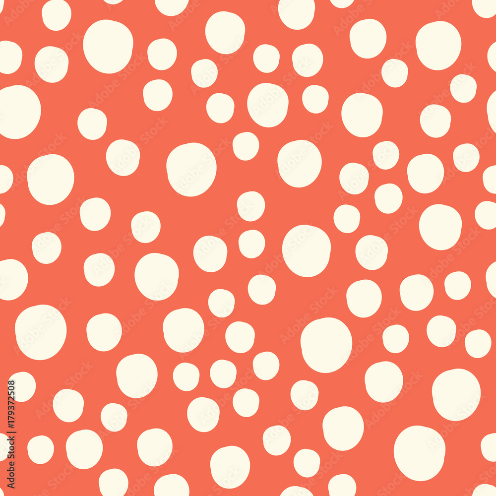 Baby Fun Hand Drawn Dots Asymmetrical Seamless Pattern, Dotted Swiss