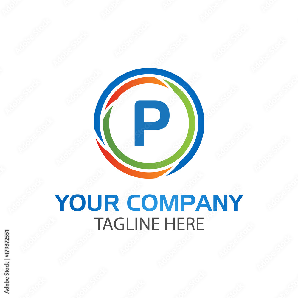 Creative Letter P in circle, icon vector. Creative Letter P in circle, icon vector.