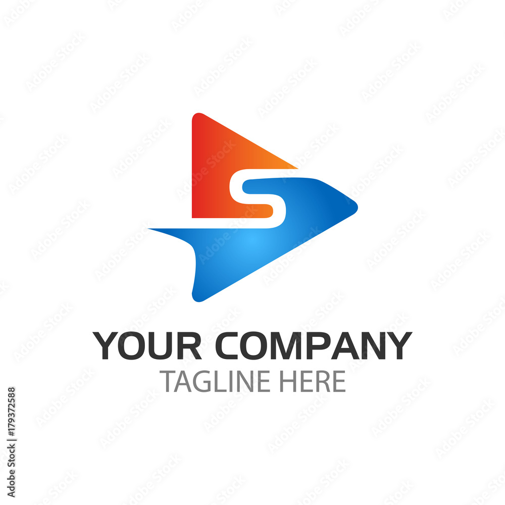 Creative Letter S in triangle.