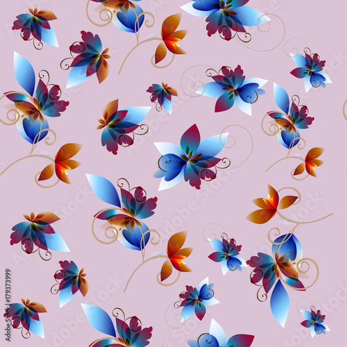 Cute pattern with abstract foliage