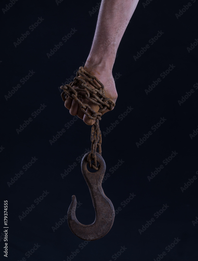 Obraz premium hand with hook, horror