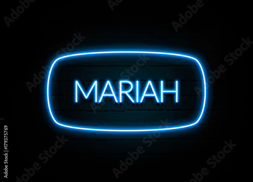 Mariah  - colorful Neon Sign on brickwall photo