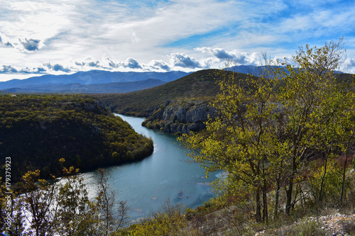 Fototapeta Naklejka Na Ścianę i Meble -  Beautiful panoramic river view/ Croatian nature park