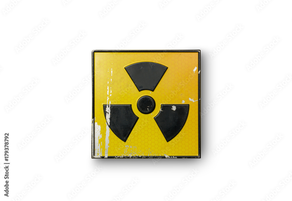 Fototapeta premium radioactive sign on yellow background